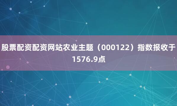 股票配资配资网站农业主题（000122）指数报收于1576.9点