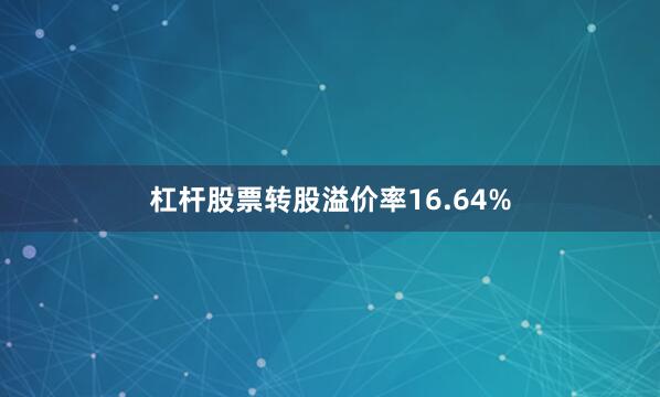 杠杆股票转股溢价率16.64%